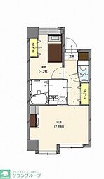 エンクレストけやき通り 1DKの間取図画像