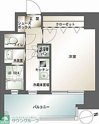 エンクレスト天神4 1Kの間取図画像