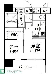 エンクレスト薬院NOBLE 2Kの間取図画像