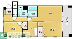 ディアコートパルフェ 2LDKの間取図画像