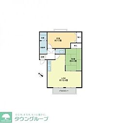 フォブール周船寺 2LDKの間取図画像