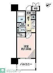 サヴォイザ・ブルネット 1Kの間取図画像