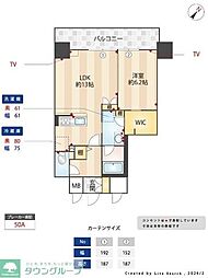 インシグニア渡辺通 1LDKの間取図画像