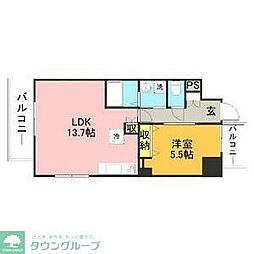 キルンズ高取 1LDKの間取図画像