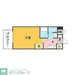 ヴィラ・フォーレ姪浜 1Kの間取図画像