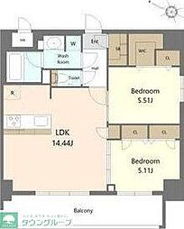 S-RESIDENCE薬院aureate 2LDKの間取図画像