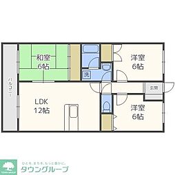 エミネント西新 3LDKの間取図画像