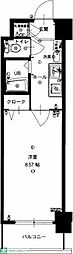 エンクレスト赤坂弐番館 1Kの間取図画像