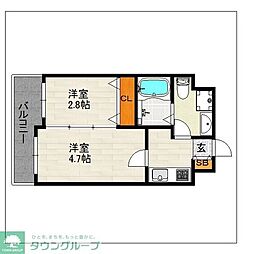 ルネッサンス21薬院サウス 2Kの間取図画像