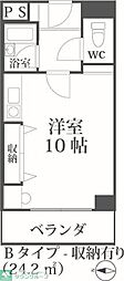 ビジネスワン六本松 1Kの間取図画像