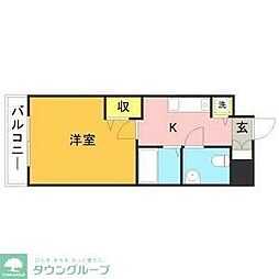テラ・ロッサ西新 1Kの間取図画像