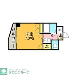 シャトレ21大手門 1Kの間取図画像