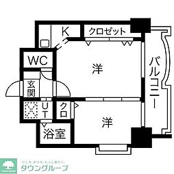 アクセス天神 2Kの間取図画像