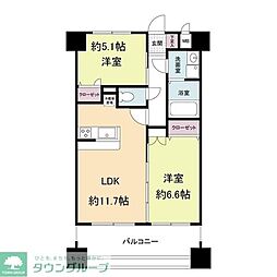 グランパーク天神 2LDKの間取図画像