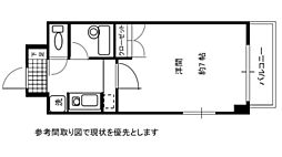 サンローレル串戸 1Kの間取図画像