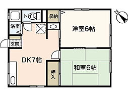 コーポヒラマツ 2DKの間取図画像