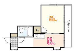 Amenity西原 1Kの間取図画像