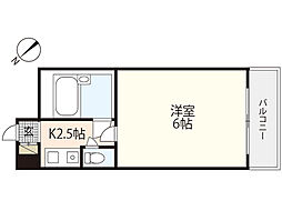 第3山田ビル 1Kの間取図画像
