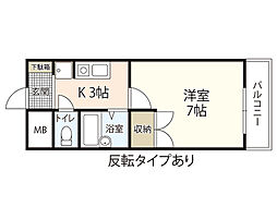 ウェルフェア 1Kの間取図画像