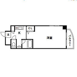 フェリスィテ 1Kの間取図画像