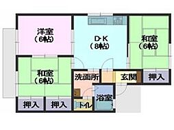 ＥＩマスダ 2階3DKの間取り