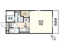 クラシコ高須 1階1Kの間取り