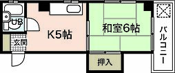 はいしげビル 3階1DKの間取り