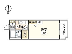 藤崎ビル3 1Kの間取図画像