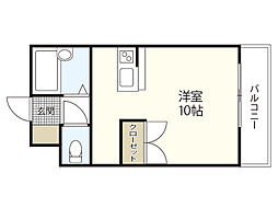 まさもとハウス ワンルームの間取図画像