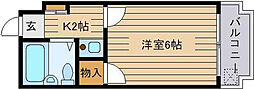 サンシャイン隅の浜 1Kの間取図画像
