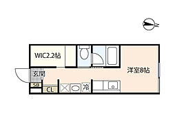 フェリシア地御前 ワンルームの間取図画像