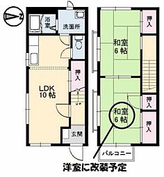 ミニオンハイツ　C棟 1階2LDKの間取り