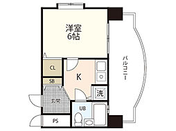 トーカンキャステール己斐本町 3階1Kの間取り