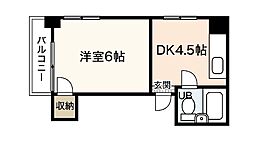 メゾンK&Y 1DKの間取図画像