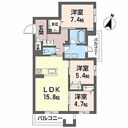 Balloonflower South 3LDKの間取図画像