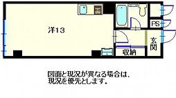 佐伯ビル舟入コータース ワンルームの間取図画像