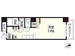 グレース本川 9階ワンルームの間取り