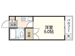 センチュリー21オバラ 1階1Kの間取り