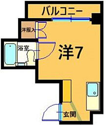 ハイムサンシルク ワンルームの間取図画像