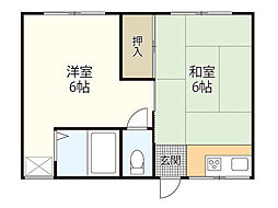 グリーンハイツ美の里 1DKの間取図画像