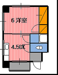 ハイツ古田 1Kの間取図画像