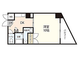 プライムコートＫ 7階1Kの間取り