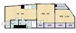 第2迫田ビル 2DKの間取図画像