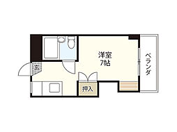 十日市ゴトービル ワンルームの間取図画像