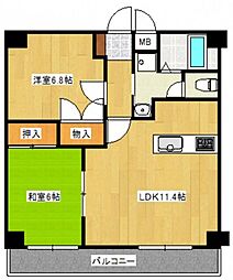 カサグランデ1 2LDKの間取図画像