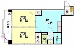 第2柴田ビル 2DKの間取図画像