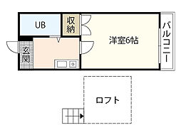 パレス戸坂桜東町 1Kの間取図画像