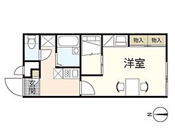 レオパレスグレース府中 1Kの間取図画像