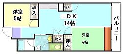 みのりマンション 2LDKの間取図画像