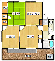 エステート木次 3DKの間取図画像